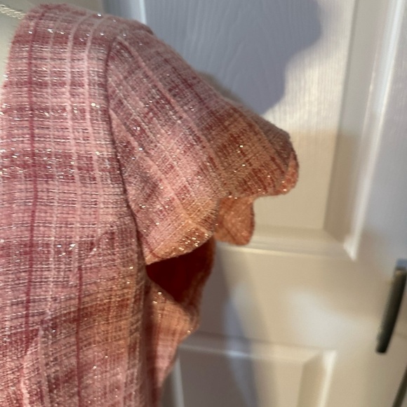 Scallop Trim Cotton Blend Tweed Minidress - Picture 7 of 7